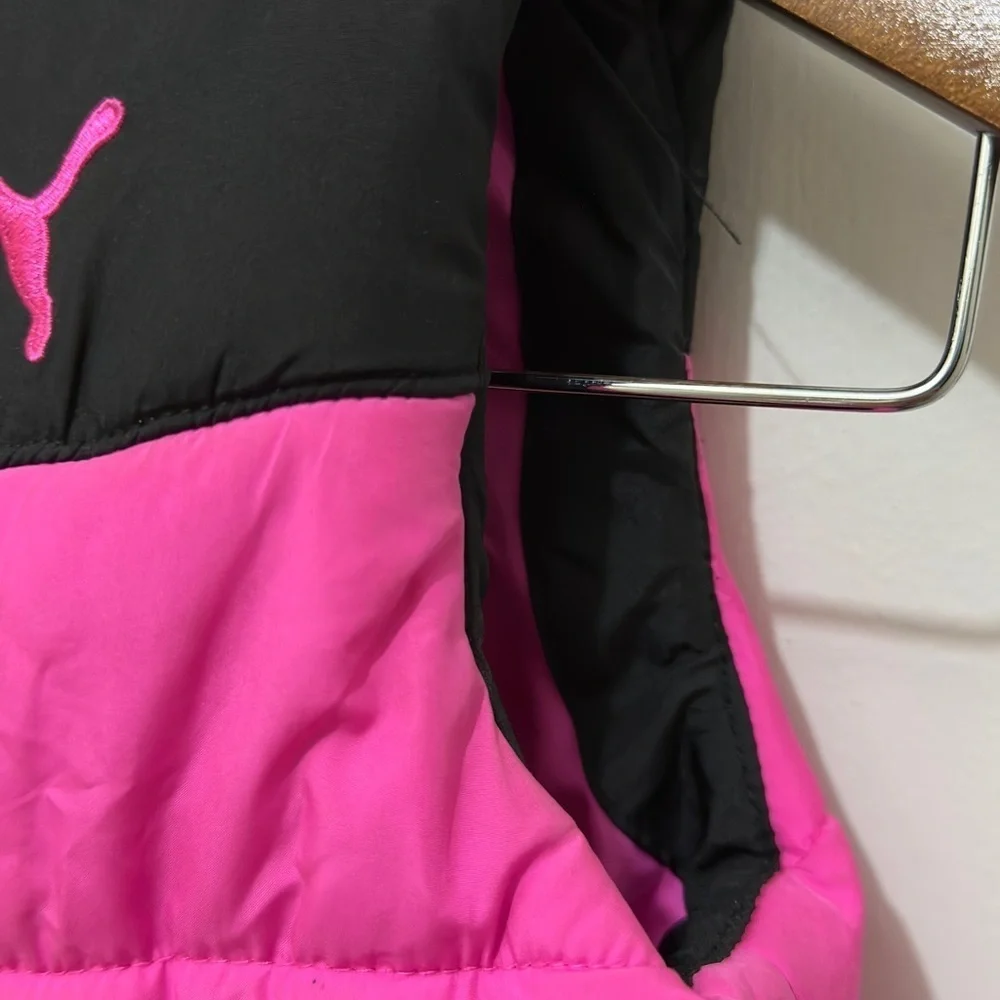 342 PUMA | EUC Girls  Pink & Black Colorblock Puffer Vest – Size XS (5/6)